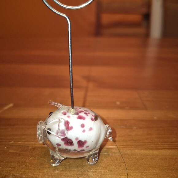 Blown Glass Pig note holder from Pier 1 Import - Picture 5 of 8